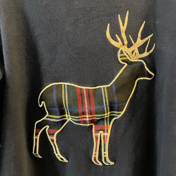 J. Crew/Crewcuts Girls Long sleeve Nacy T-shirt with Deer Applique Sz 12 - Picture 6 of 7